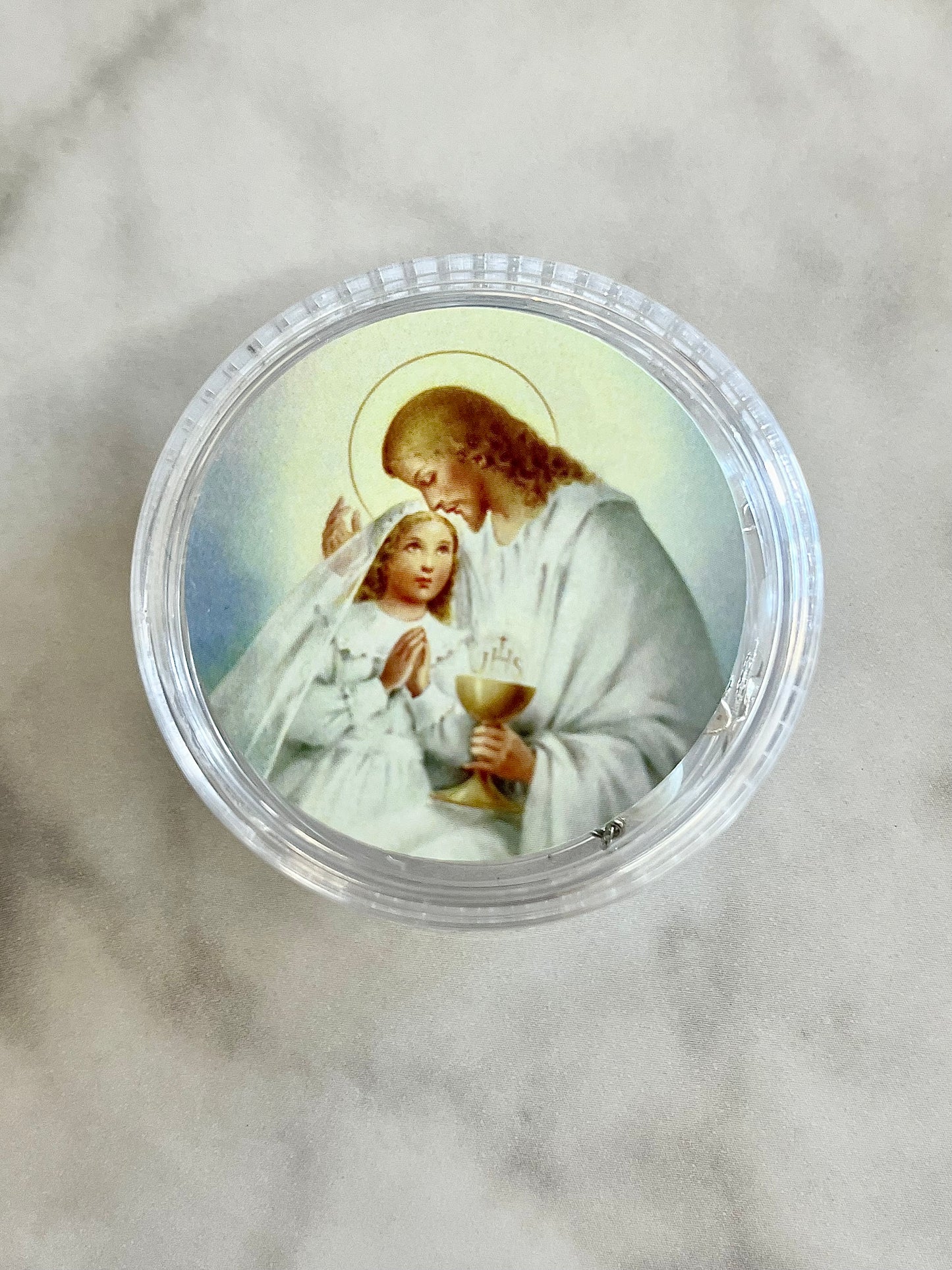First Communion White Bead One Decade Rosary for Girl