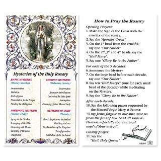 Mysteries of the Rosary Instruction Card