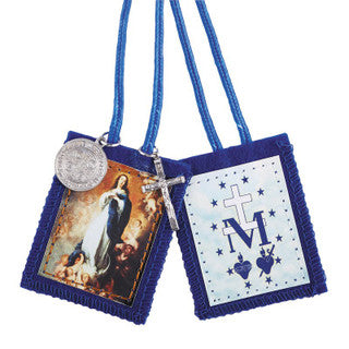 Immaculate Conception Blue Scapular with Medals