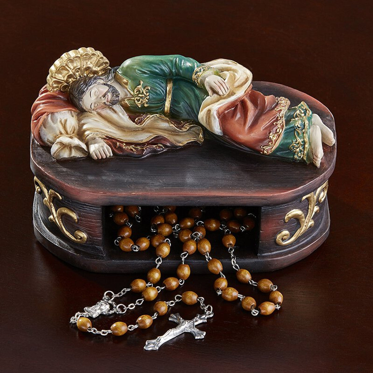 Sleeping St. Joseph Statue with Shelf Base