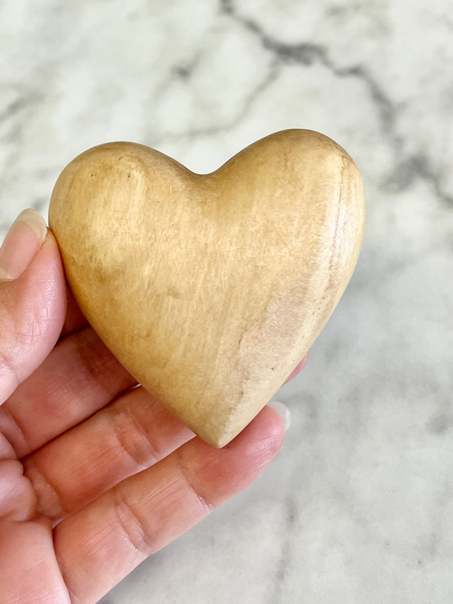 Large Comfort Heart with Sacred Heart of Jesus - Olive Wood from Bethlehem - Fits In The Palm Of Your Hand