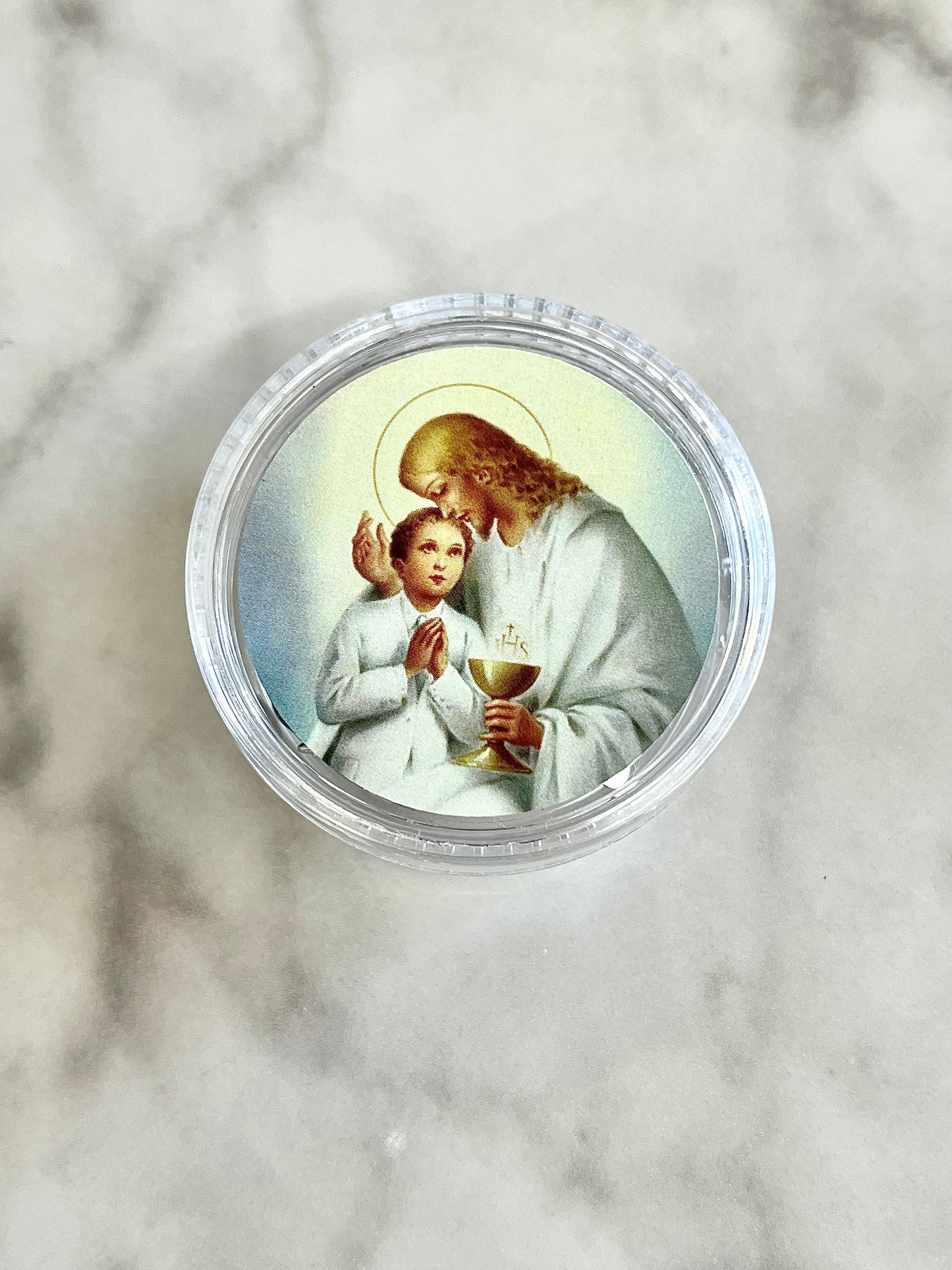 First Communion Black Bead One Decade Rosary for Boy
