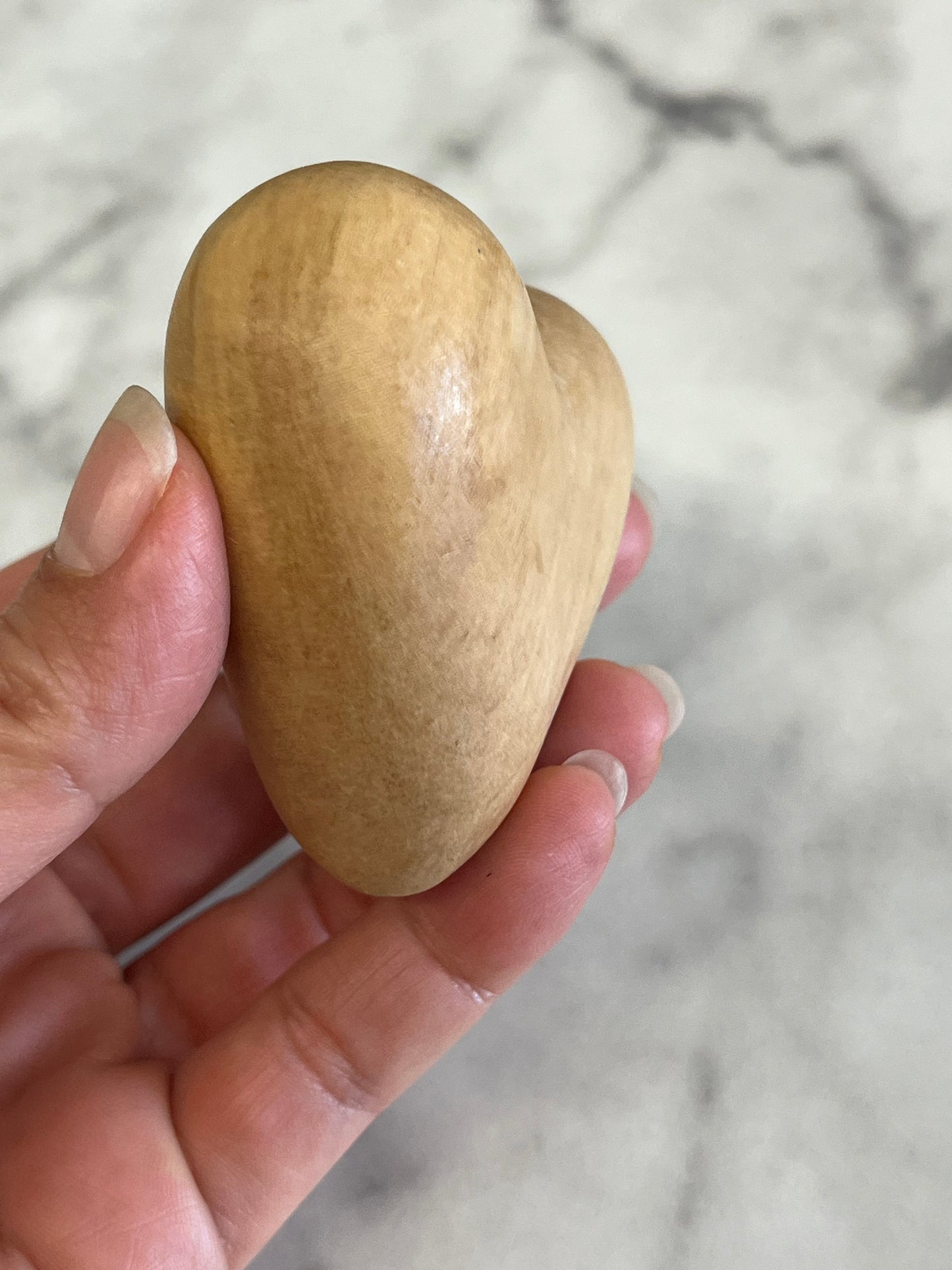 Large Comfort Heart with Sacred Heart of Jesus - Olive Wood from Bethlehem - Fits In The Palm Of Your Hand