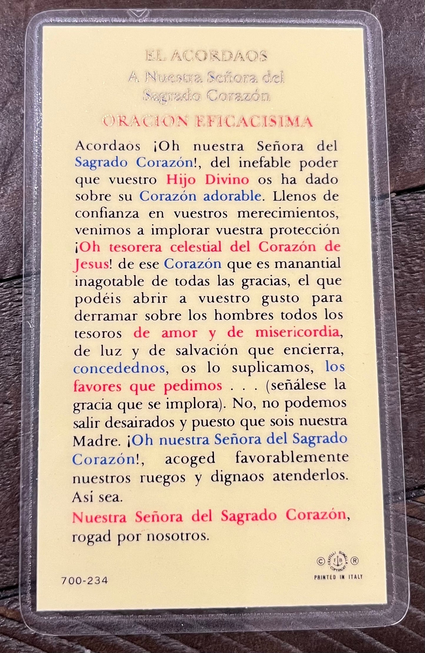 Acordaos Oh Nuestra Señora del Sagrado Corazón - Oración Eficacísima