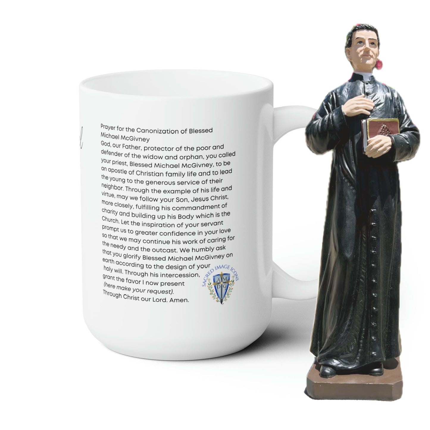 Blessed Michael McGivney Desktop Statue – Founder of the Knights of Columbus - 11.5 inches tall