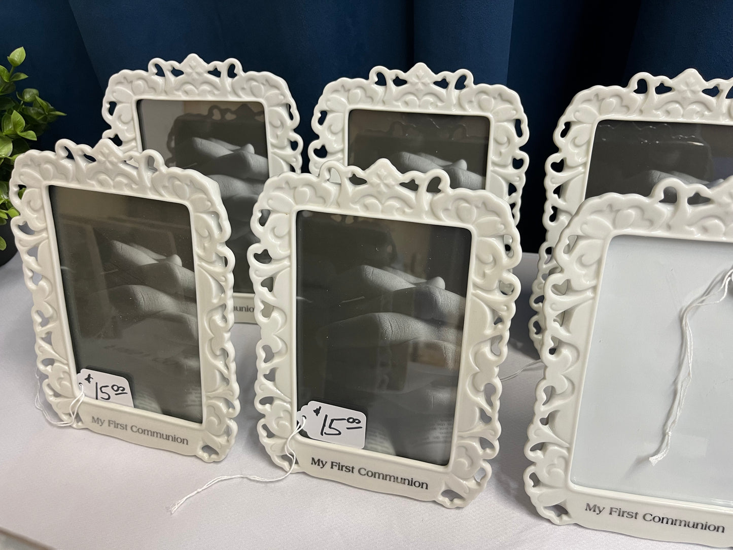 First Communion Porcelain Picture Frame, "My First Communion"