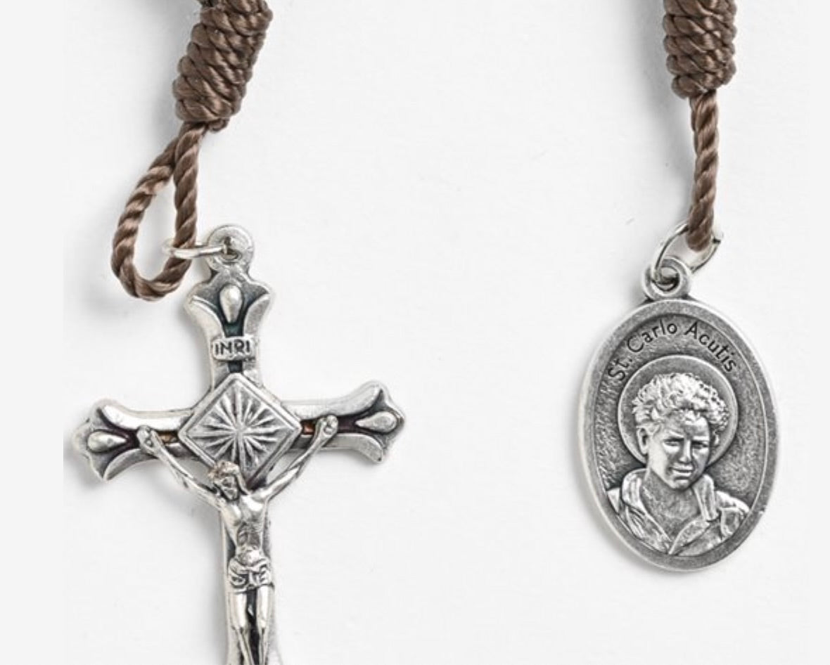 One Decade Wood Bead Carlo Acutis Rosary