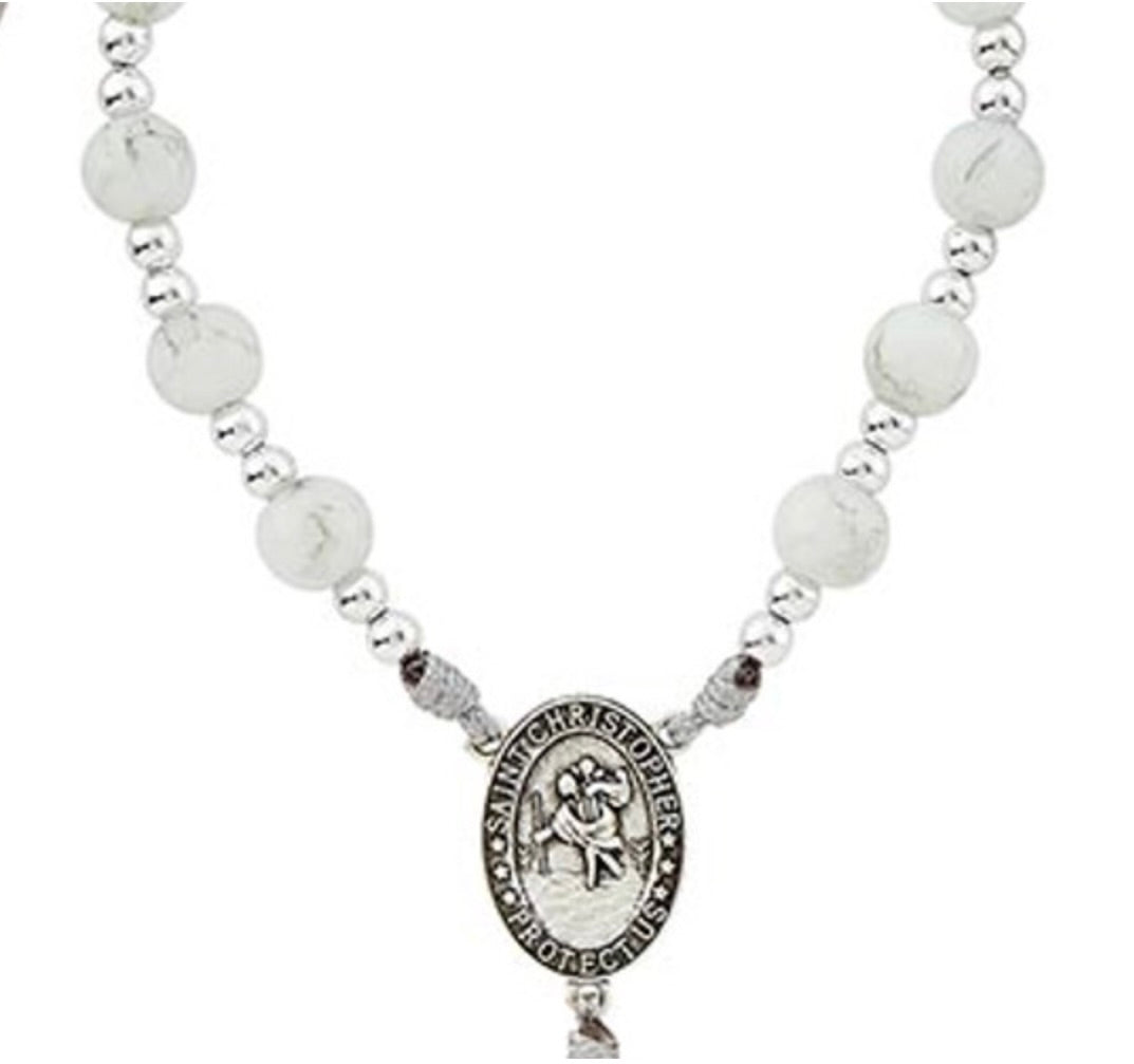 St. Christopher Marbled Auto Rosary