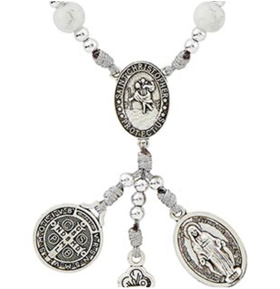 St. Christopher Marbled Auto Rosary