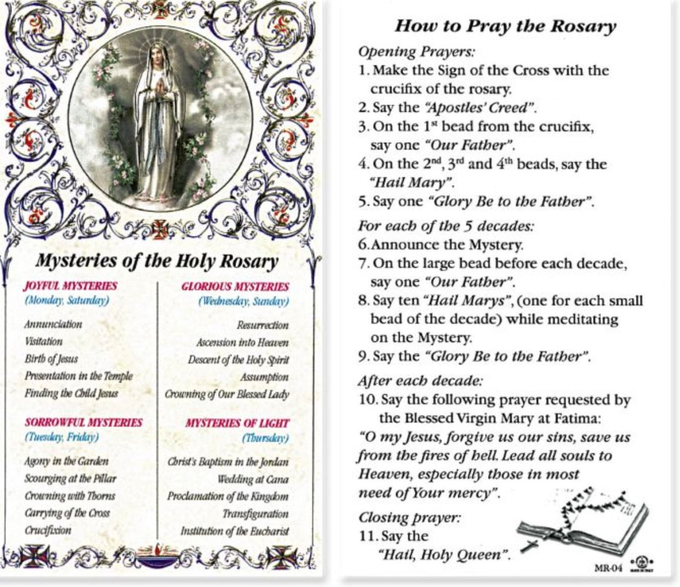 Mysteries of the Rosary Instruction Card – The Catholic Store mysteries-of-the-rosary-instruction-card-the-catholic-store