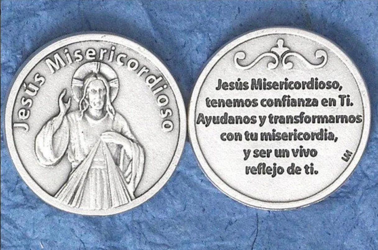 Jesús Misericordioso Moneda de Bolsillo en Español