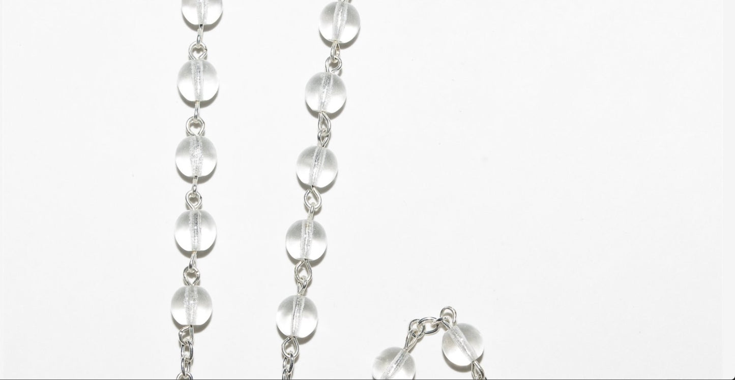 Traditional Our Lady of Grace Rosary with Crystal Clear Beads
