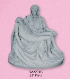 22-Inch Outdoor Pieta Statue – A Masterpiece of Faith and Serenity - Granite Color