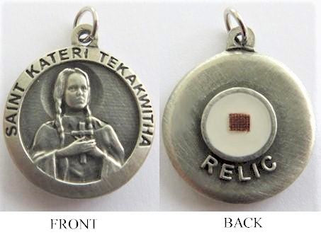 St. Kateri Tekakwitha Relic Necklace – 3rd Class Relic Encased in Glass