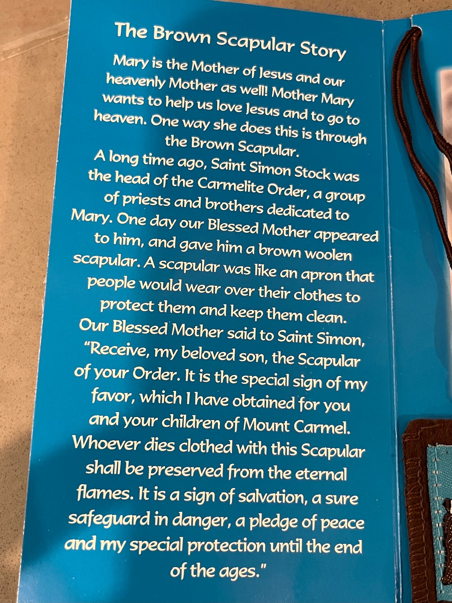 My First Scapular - Traditional Brown Scapular