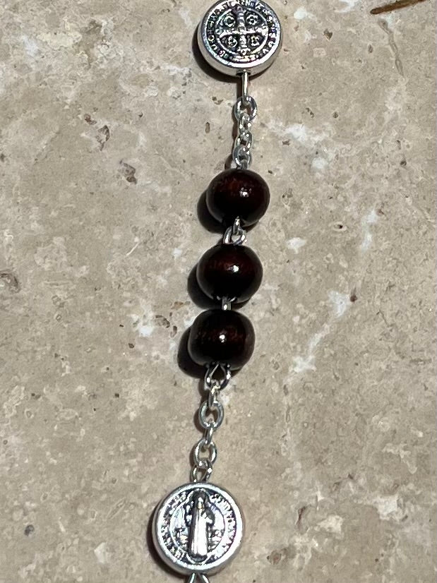 St. Benedict Rosary Brown Wood