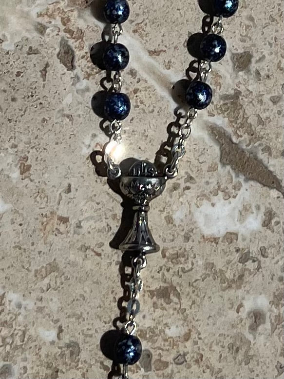 Communion Rosary - Blue Beads