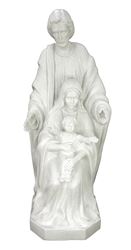 24" Holy Family Outdoor Statue – All-White Finish