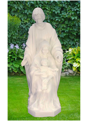 24" Holy Family Outdoor Statue – All-White Finish
