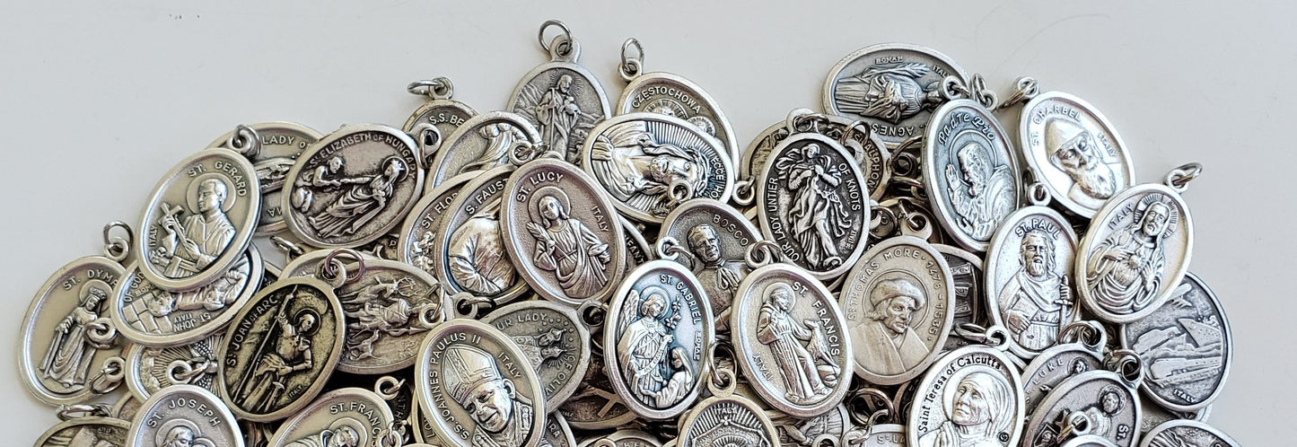 Bulk Lot of 140+ DIFFERENT Catholic Saint Medals. One Low Price of $99.00