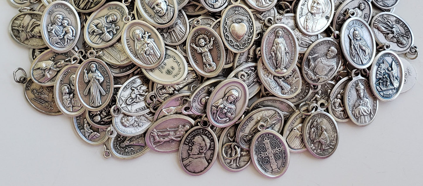 Bulk Lot of 140+ DIFFERENT Catholic Saint Medals. One Low Price of $99.00