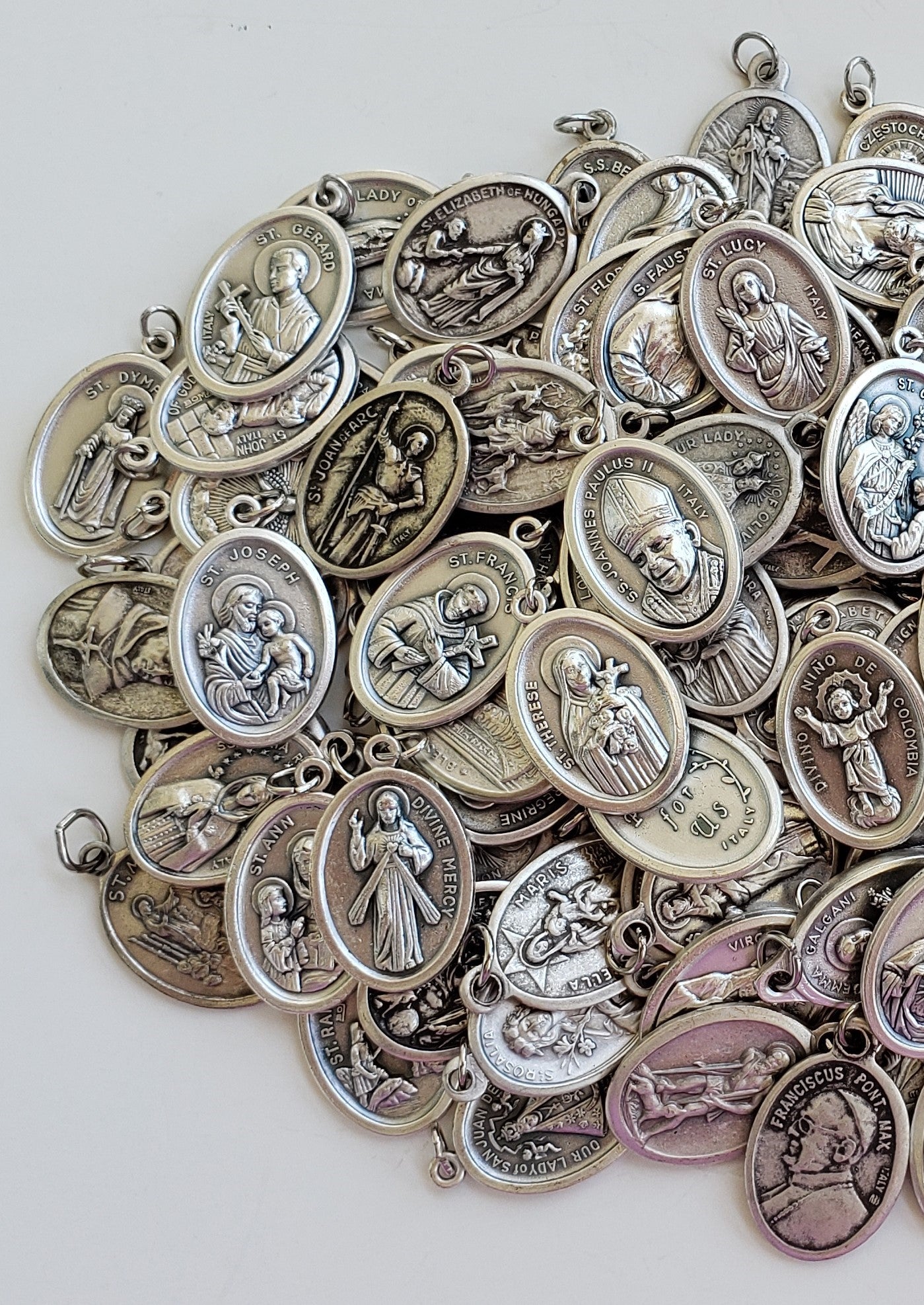 Bulk Lot of 140+ DIFFERENT Catholic Saint Medals. One Low Price of $99.00