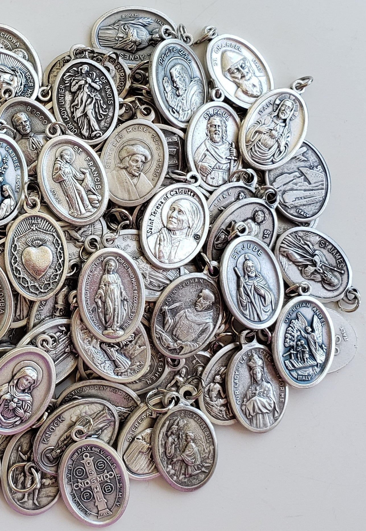 Bulk Lot of 140+ DIFFERENT Catholic Saint Medals. One Low Price of $99.00