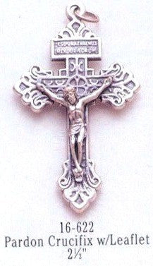 2.5" Pardon Crucifix with Leaflet Describing Plenary Indulgence – A Powerful Sacramental of Forgiveness and Grace