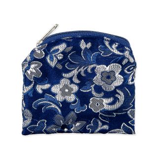 Blue and Silver Tapestry Rosary Pouch