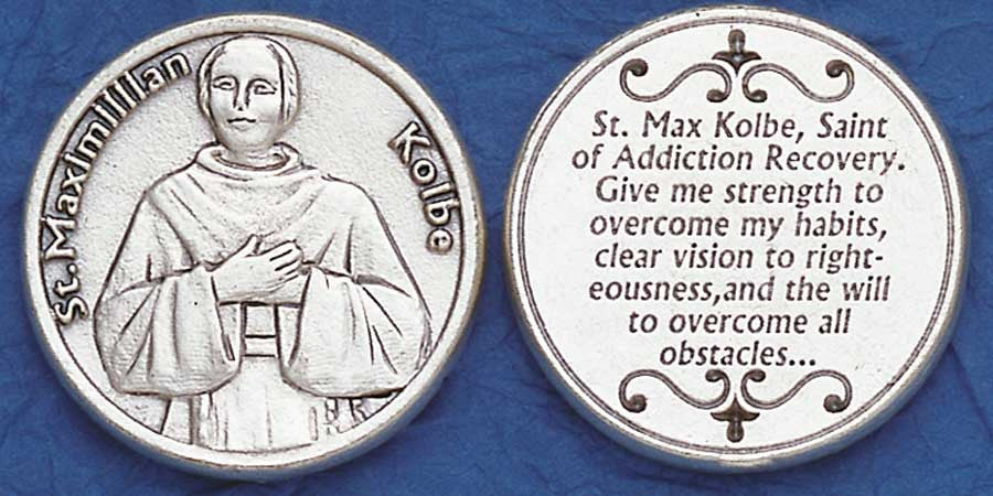 St. Maximilian Kolbe Italian Pocket Token – Patron Saint of Charity & Families