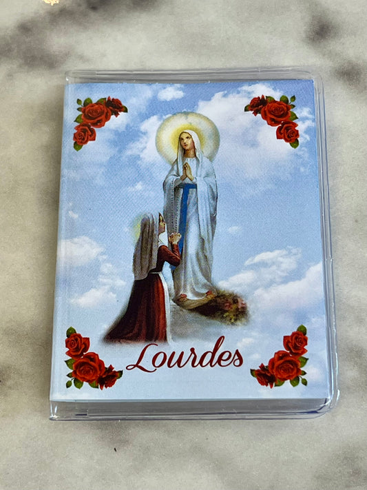 Our Lady of Lourdes Little Prayer Card with Matching Medal – A Pocket-Sized Devotional Treasure