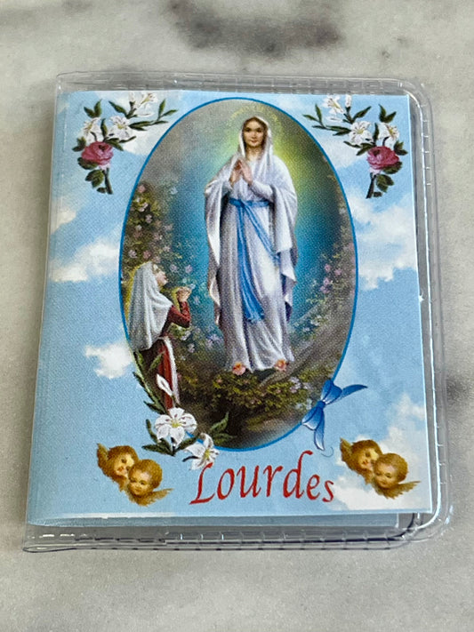 Our Lady of Lourdes Prayer Card and Medal Booklet – A Devotional Keepsake of Healing and Grace