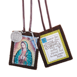 Our Lady of Guadalupe Brown Scapular with Medals