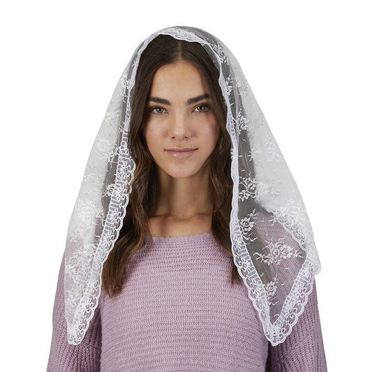 Traditional White Chapel Veil - 2-pack