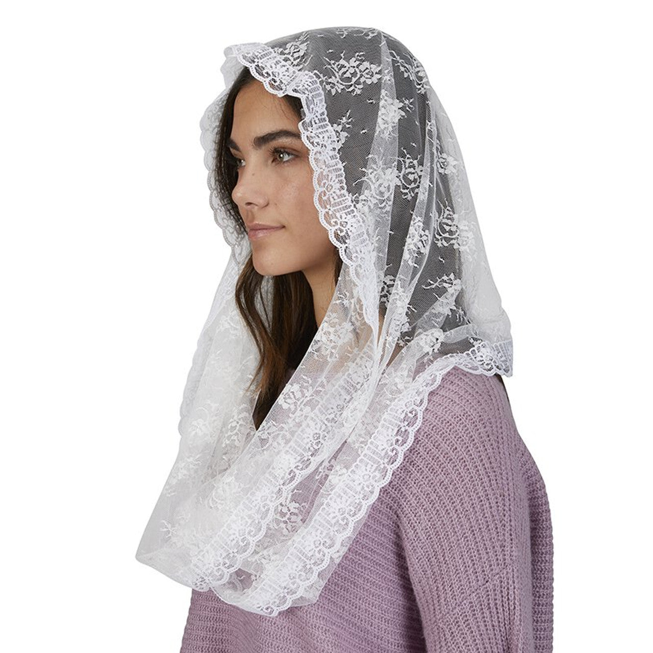 White Infinity Chapel Veil - 2-pack