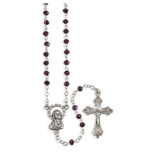 Amethyst Glass Bead Rosary – A Sparkling Touch of Faith