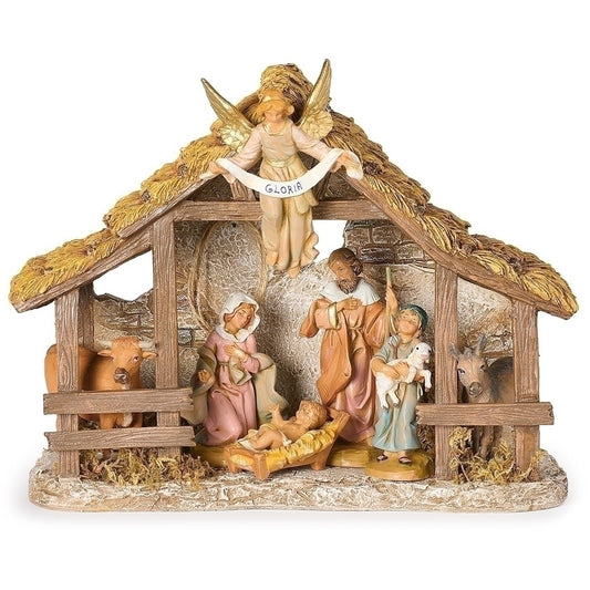 6 FIGURE NATIVITY W/ITALIAN STABLE