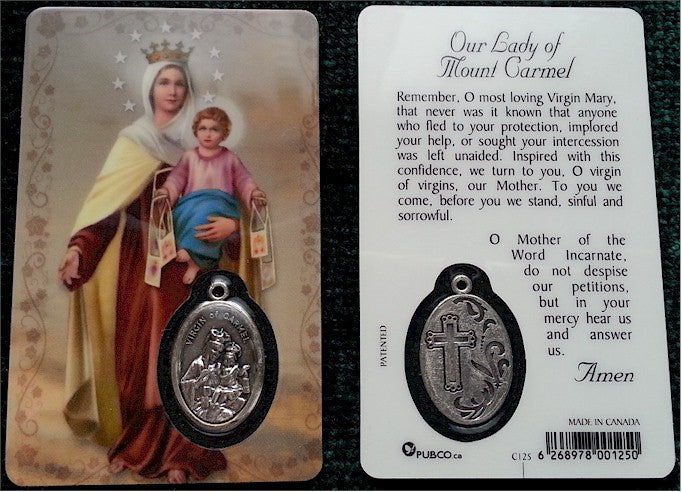 Our Lady of Mount Carmel Prayer Card