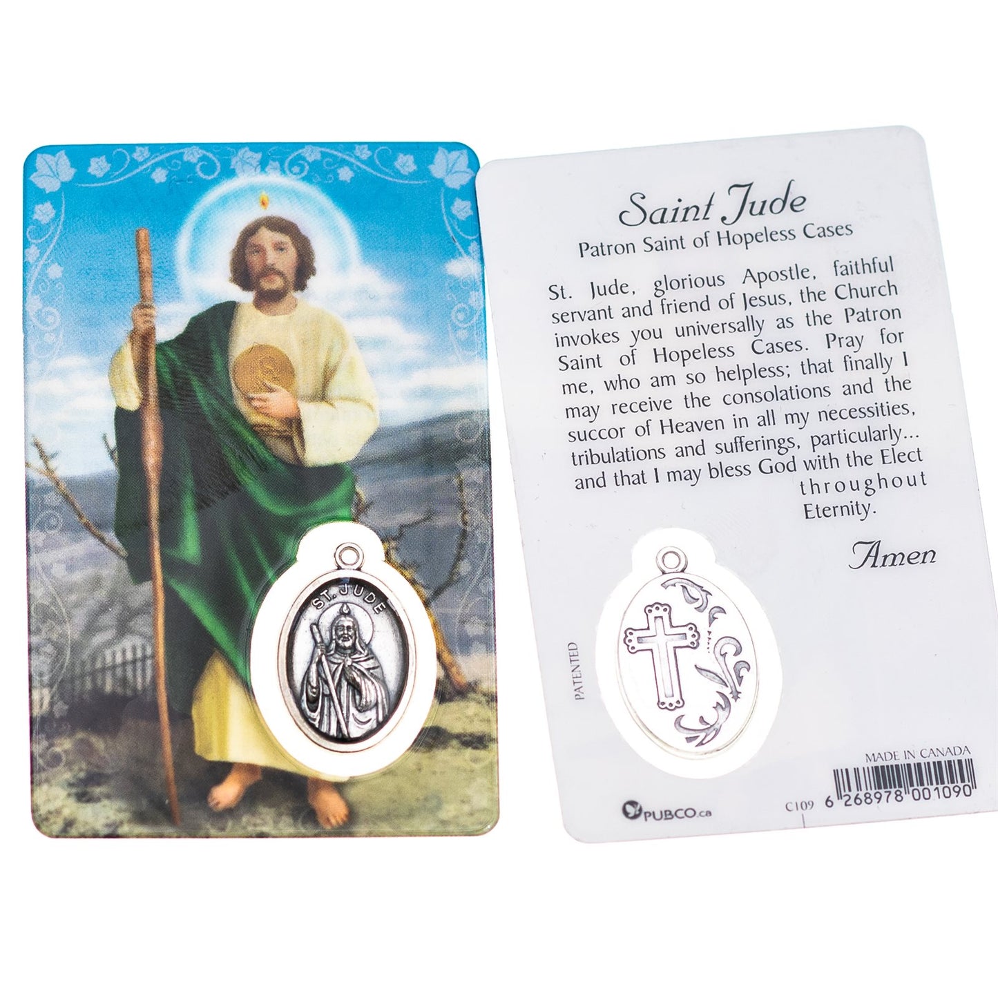 St. Jude Prayer Card with Medal