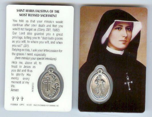 Saint Maria Faustina of the Most Blessed Sacrament Prayer Card