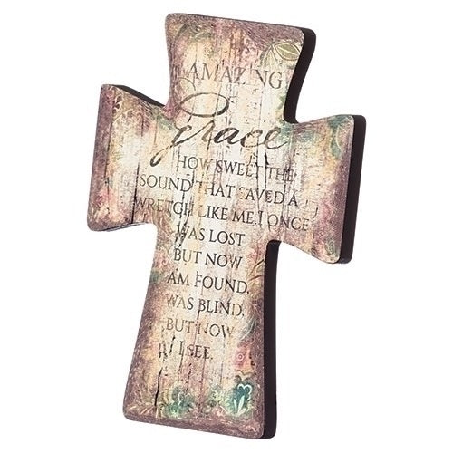 6" Distressed Wood Amazing Grace Crucifix – A Beautiful Expression of Faith