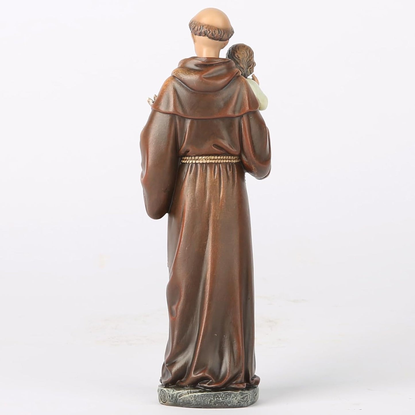 Handmade St. Anthony Statue – Holding the Child Jesus and Flowers - 6½" Tall