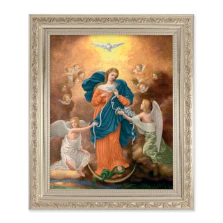 Ornate Silver Frame with an Our Lady Untier of Knots Framed Artwork