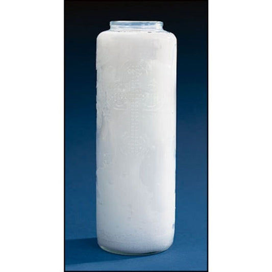 6-Day Devotional Sanctuary Light - White Candle in Glass Container