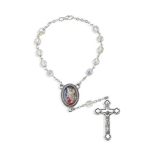 6mm Guardian Angel Crystal Bead Auto Rosary