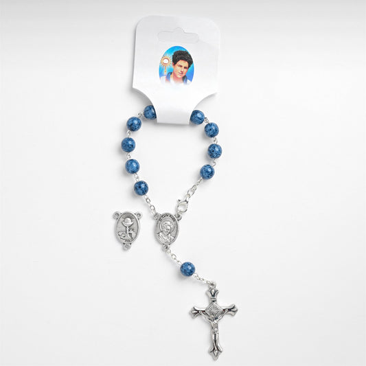 Blessed Carlo Acutis Auto Rosary with Blue Beads