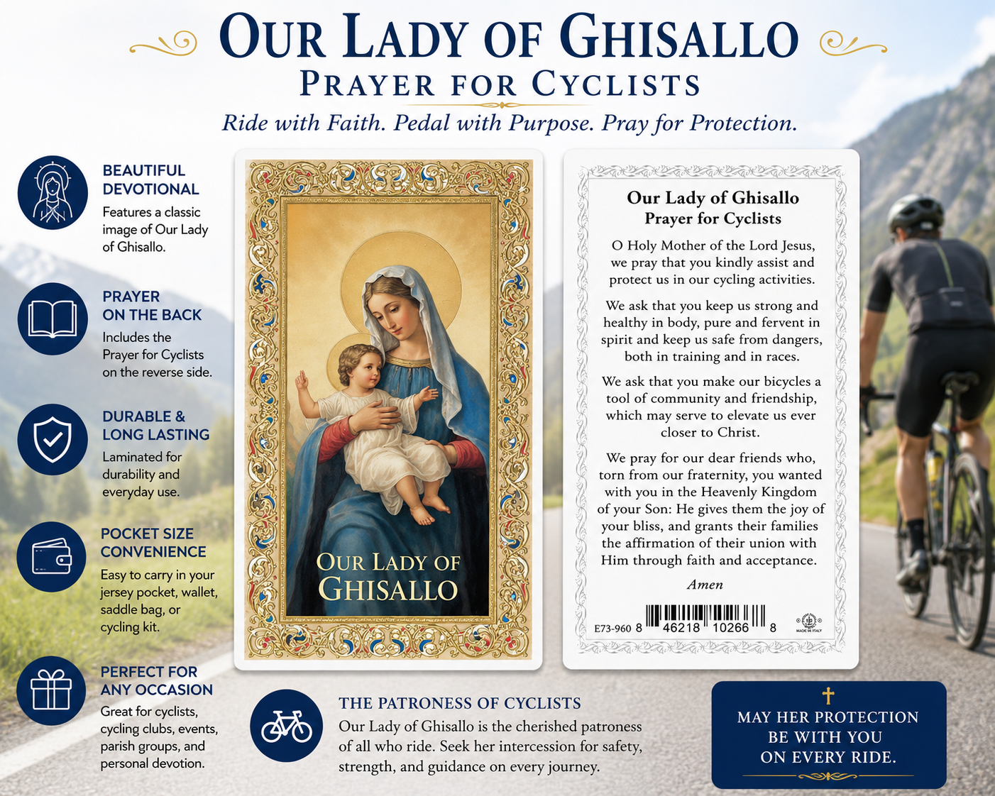 Our Lady of Ghisallo Prayer Card – Prayer for Cyclists