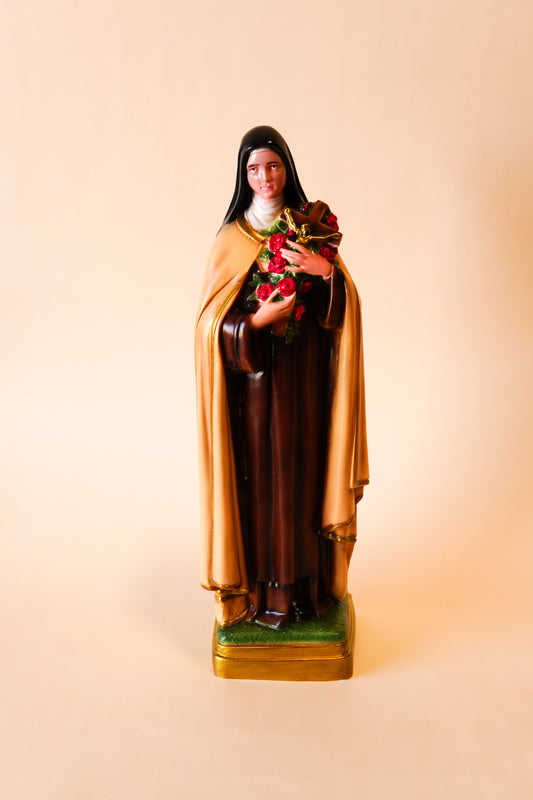 St. Therese Holding Flowers Outdoor Statue - 24 inches