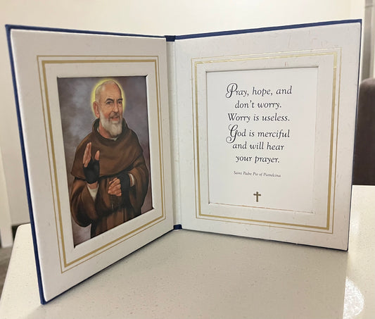 Padre Pio 5” x 4” Devotional Prayer Folder – A Spiritual Blessing