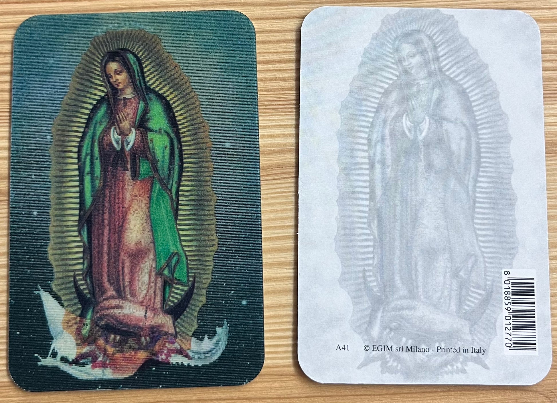 Holographic 3D Prayer Card - Lady of Guadalupe Holographic 3D Prayer Card - Lady of Guadalupe